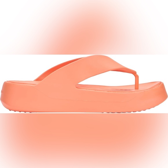 NEW Crocs Sz 8 Orange Getaway Platform Wedge Flip Flops Sandals - Picture 2 of 7